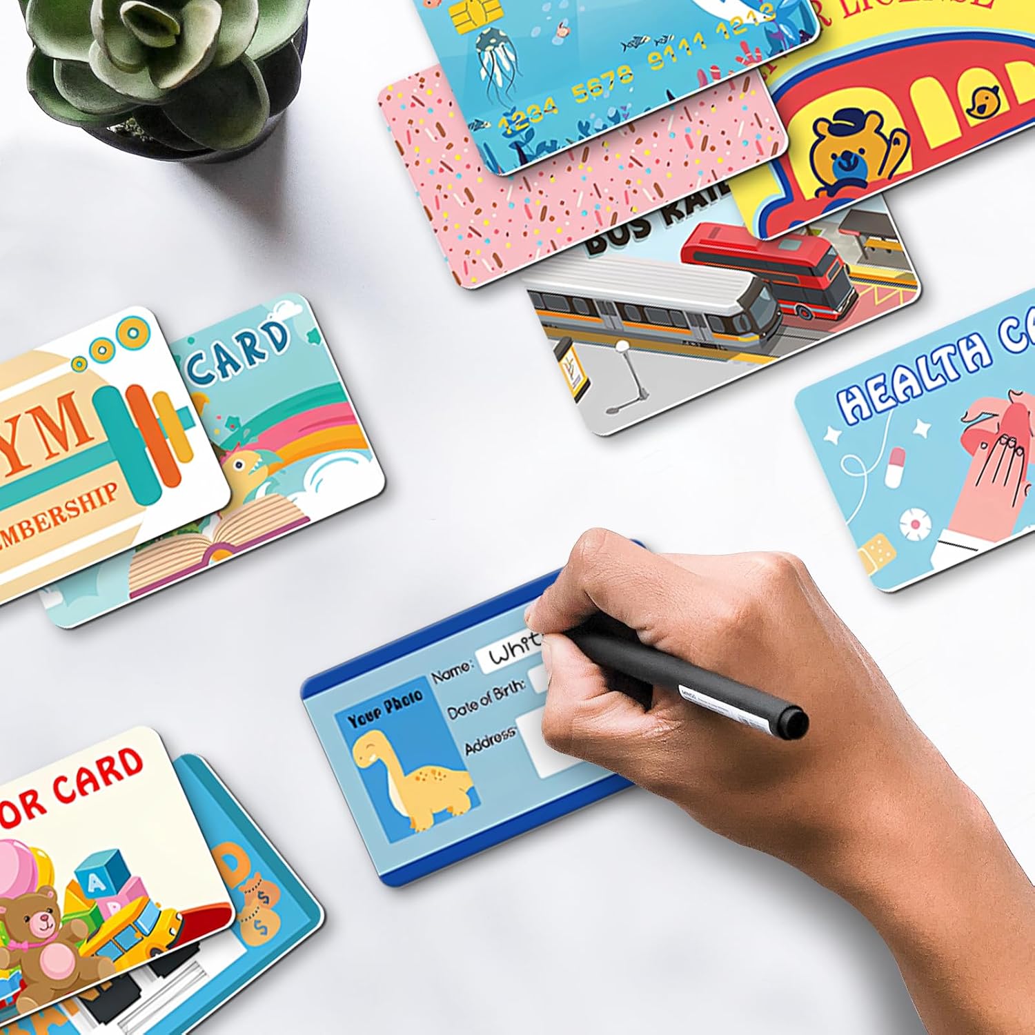 10 tarjetas de crédito falsas para niños, tarjetas de crédito, tarjetas de crédito realistas para juegos de débito para niñas y niños