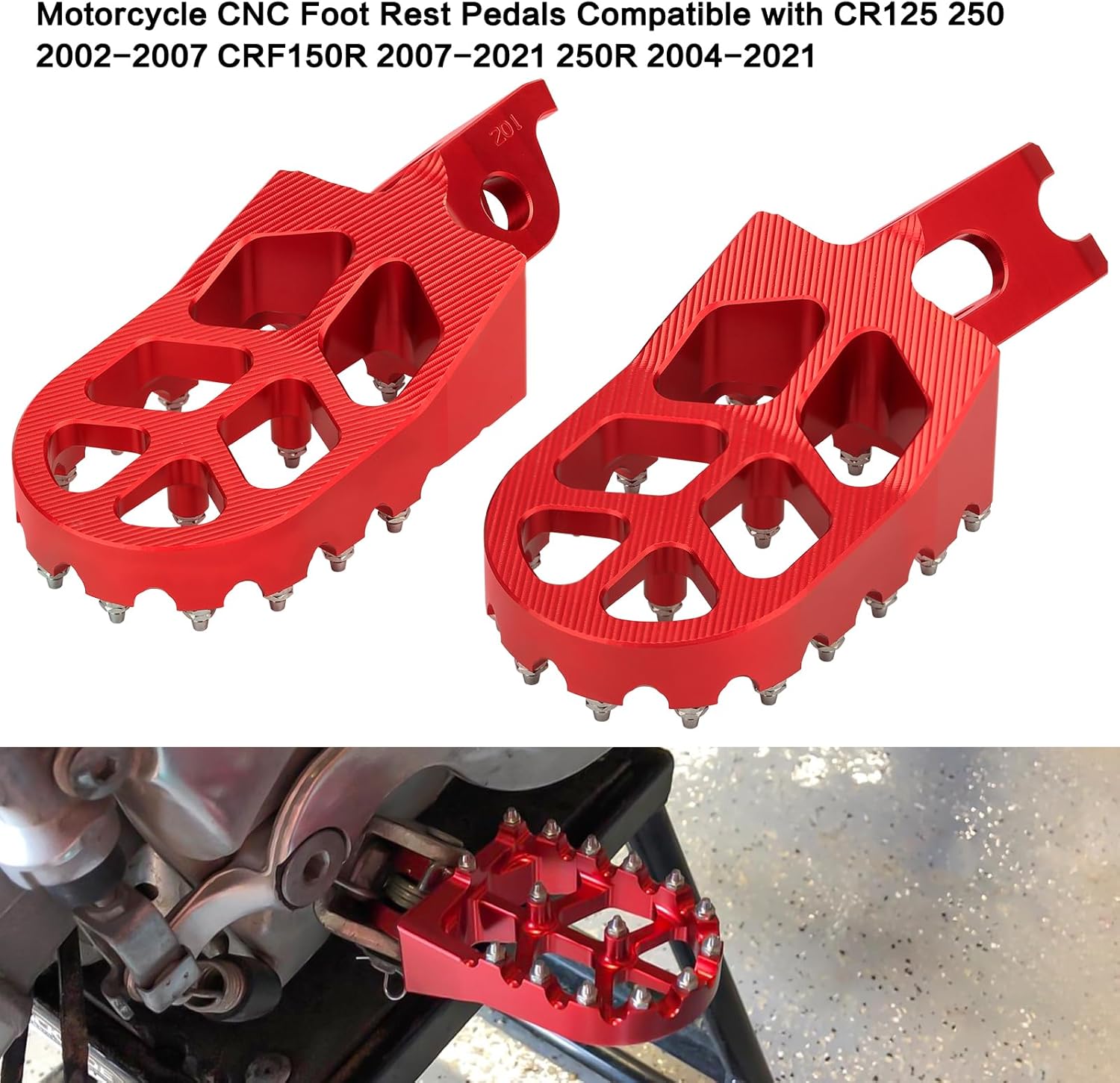 LKV Estriberas de motocicleta para motocross compatibles con Honda CR125 CR250 CRF150R CRF250R CRF250RALLY CRF250X CRF250RX CRF450R CRF450RX CRF450X