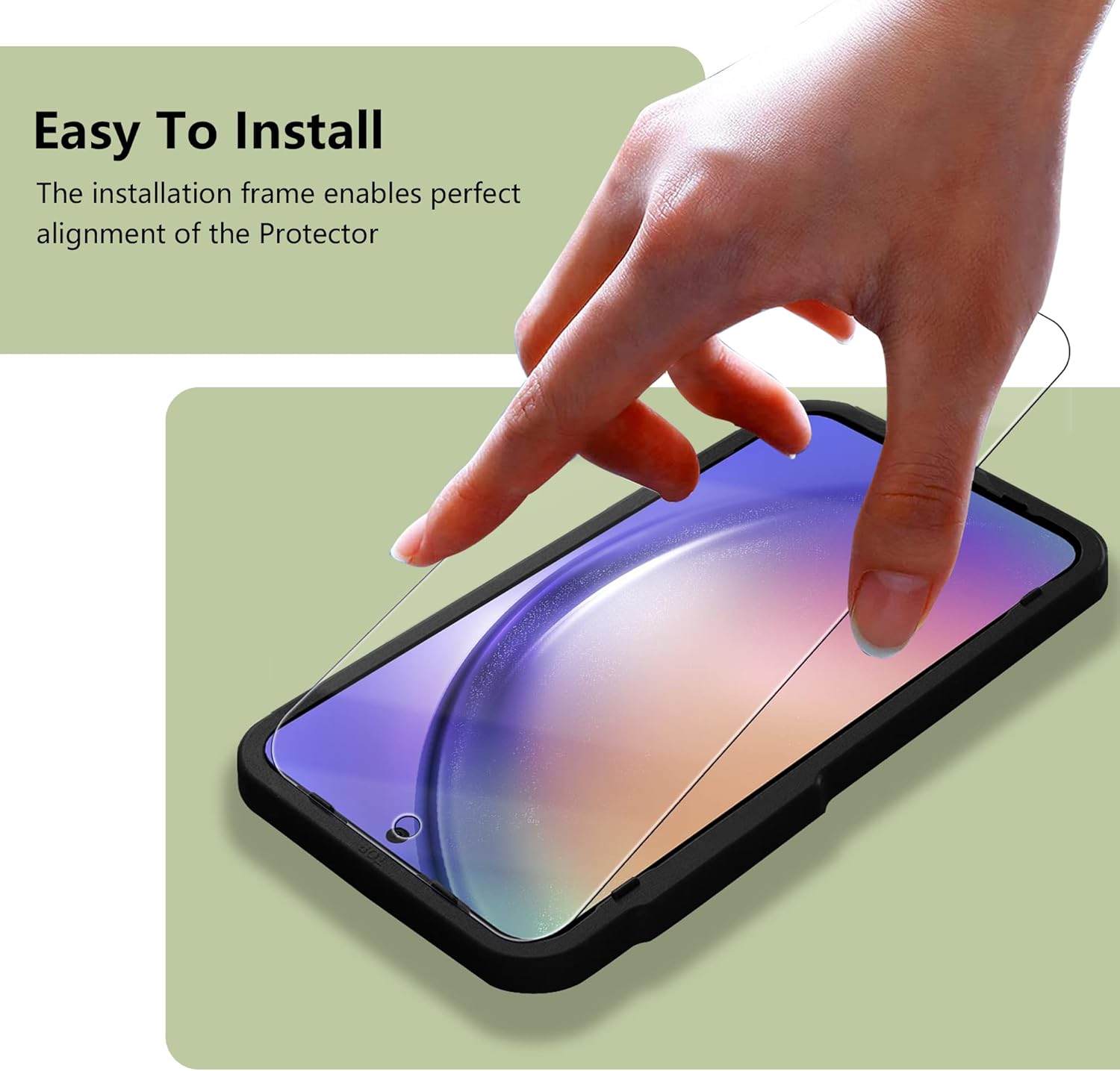 2 Pack Screen Protector for Samsung Galaxy A54 5G + 2 Pack Camera Lens Protector, 9H Hardness, Anti Scratch, Easy Installation, Case Friendly, Ultra