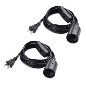 Cable Matters Paquete de 2 cables de luz colgantes con interruptor de 8 pies (cable de luz colganteenchufe de luz con cable) en negro Cable Matters Paquete de 2 cables de luz colgantes con interruptor de 8 pies (cable de luz colganteenchufe de luz con cable) en negro