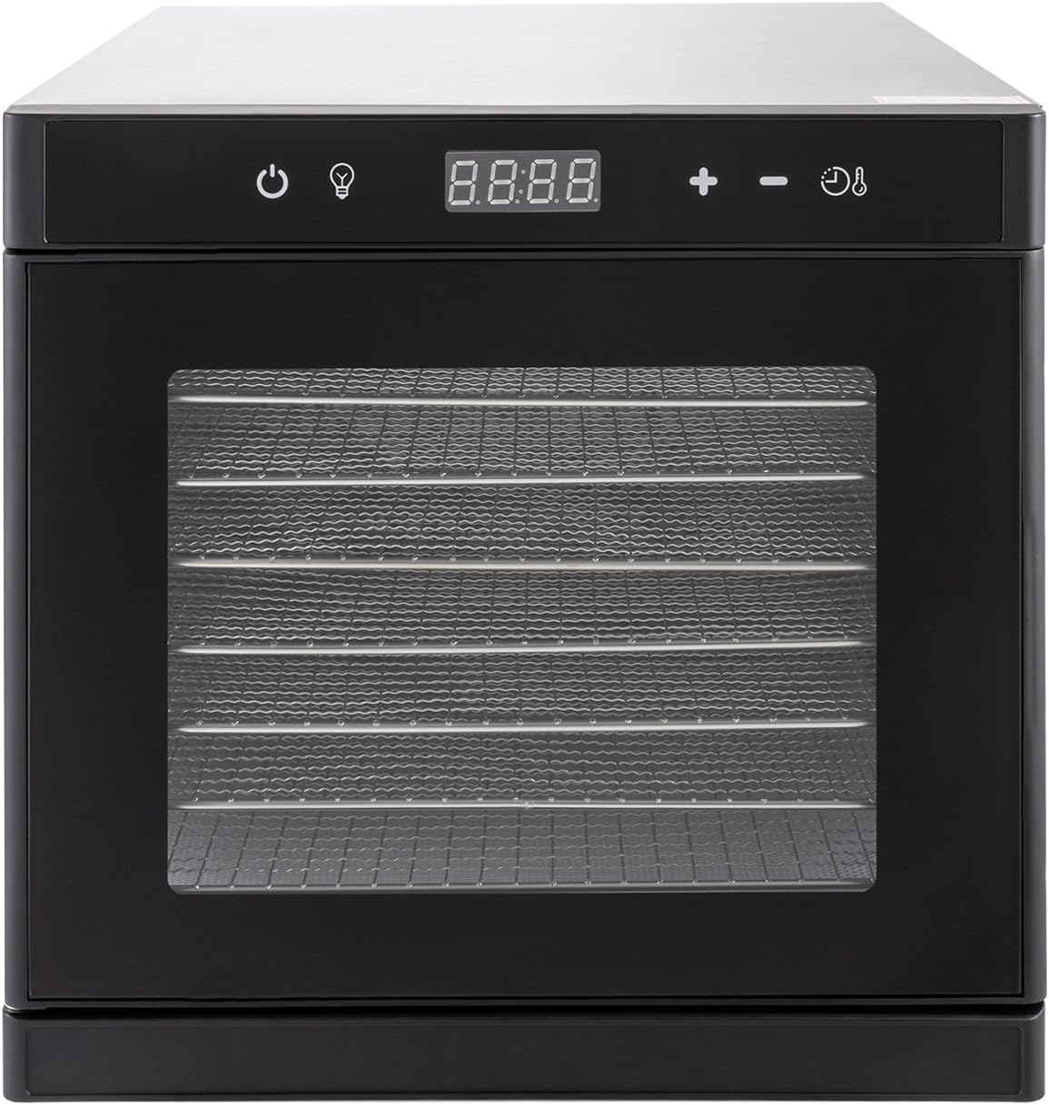 Deshidratadores de alimentos para encimera, máquina secadora de acero inoxidable con temporizador digital ajustable de 24 horas, control de