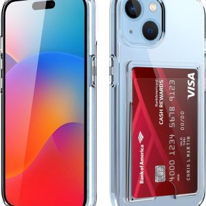 ZIYE Funda transparente compatible con iPhone 15 con tarjetero, protección de cámara de ajuste delgado, policarbonato duro, a prueba de golpes, ZIYE Funda transparente compatible con iPhone 15 con tarjetero, protección de cámara de ajuste delgado, policarbonato duro, a prueba de golpes,