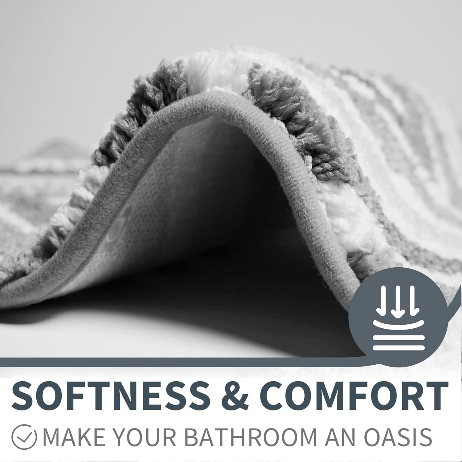 GRANNY SAYS Alfombras de baño grises, 16 x 24 pulgadas, alfombras de baño pequeñas antideslizantes, alfombras de baño lavables para baño, tapetes de
