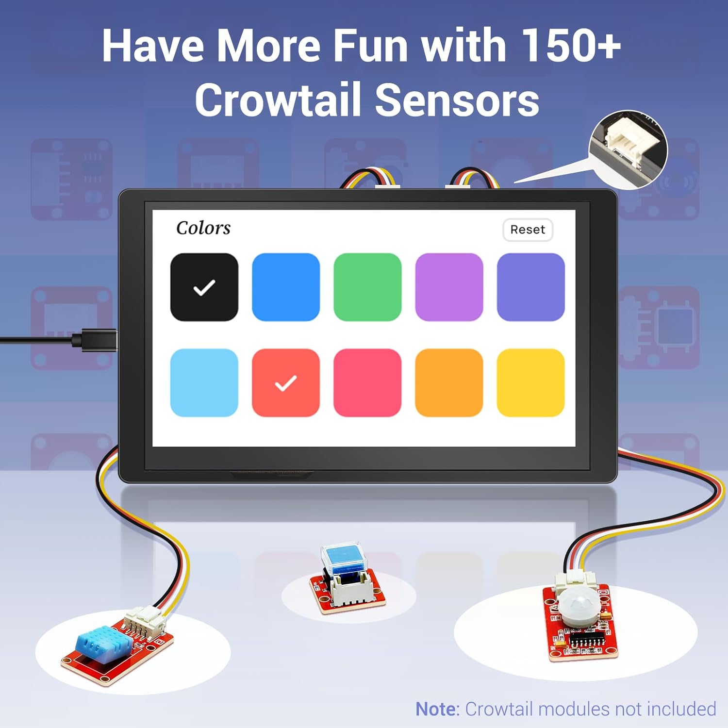 ELECROW ESP32 Monitor de pantalla táctil TFT LCD de 7 pulgadas Pantalla táctil 800×480 SPI HMI Pantalla ESP32-S3-WROOM (con estuche)