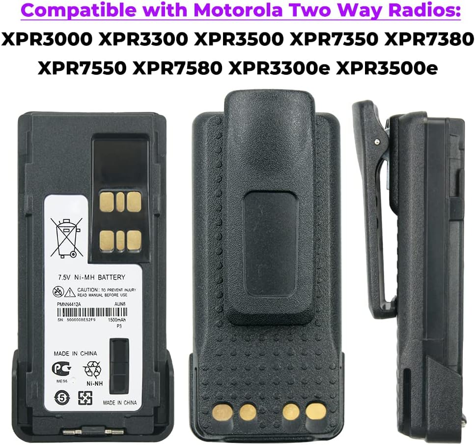 5X PMNN4412A NI-MH – Batería de repuesto para radios XPR3300 XPR 3500 XPR 7350 XPR 7380 XPR 7550 APX1000 APX2000 APX3000 APX4000 compatible con