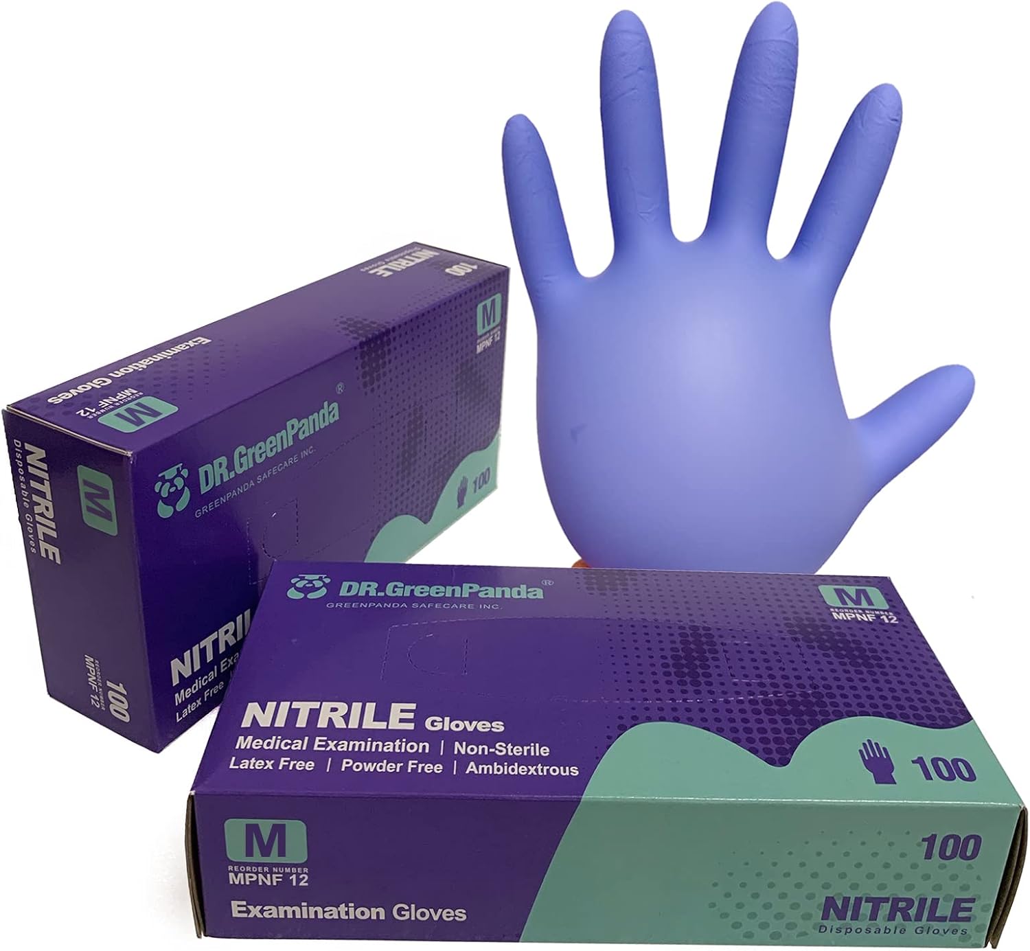 Dr.GreenPanda Guantes azules de nitrilo para examen médico para atención médica, preparación de alimentos, cocina, limpieza, multiusos, sin látex y
