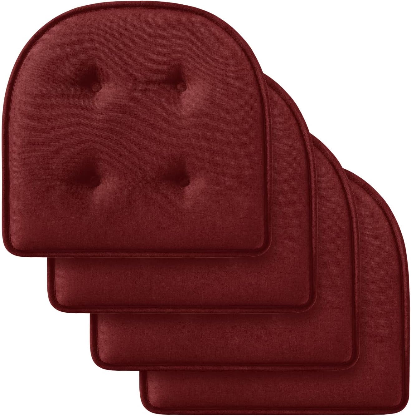 downluxe Cojines de espuma viscoelástica para sillas de comedor, almohadillas antideslizantes para sillas de cocina y sillas de oficina, en forma de