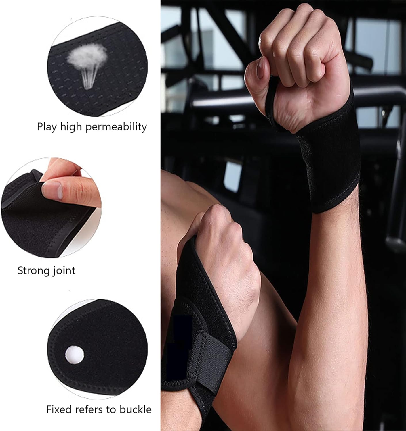 2 PCS Wrist Brace Sport-Adjustable Carpal Tunnel Hand Support Men Women Wrap Guard-Pain Relief WristBands Compression Strap Sleeve for Indoor