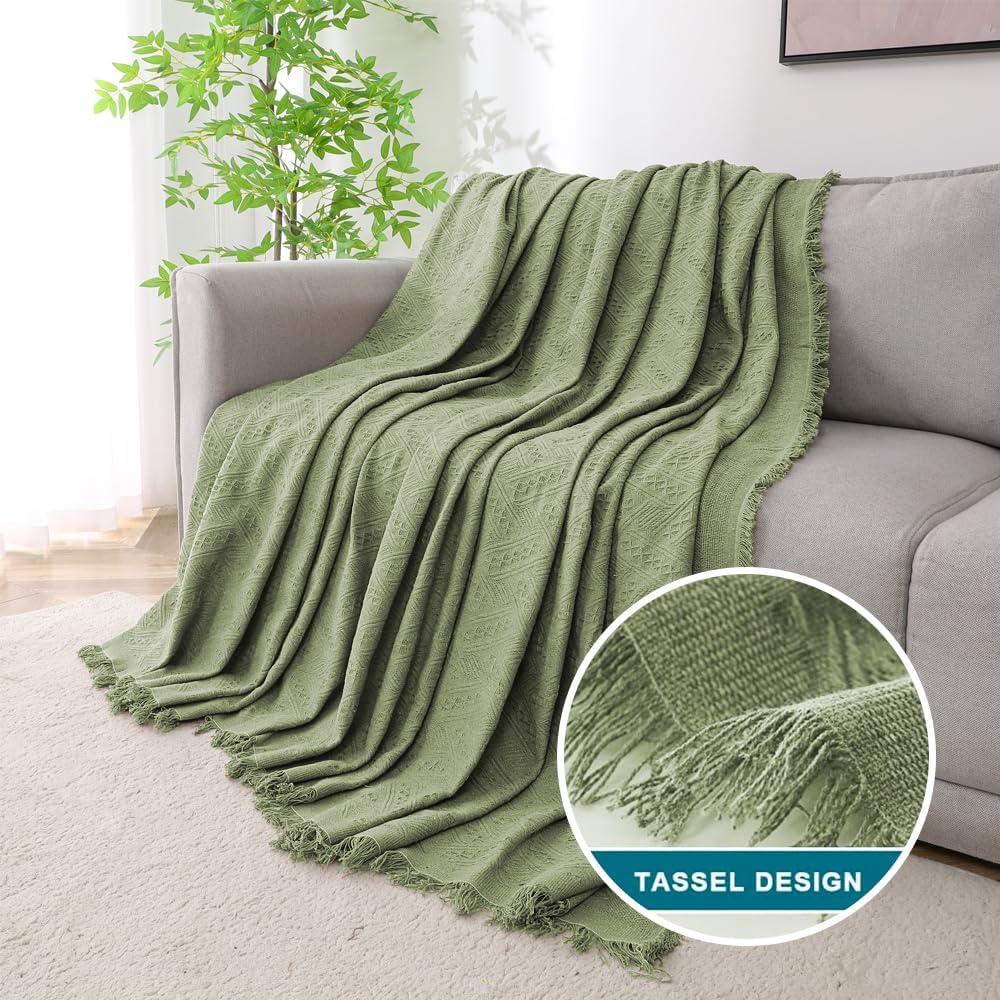 Turquoize Funda de sofá de algodón para sofá, color salvia, protector para sofás, fundas de sofá seccional lavables para perros, con tela jacquard