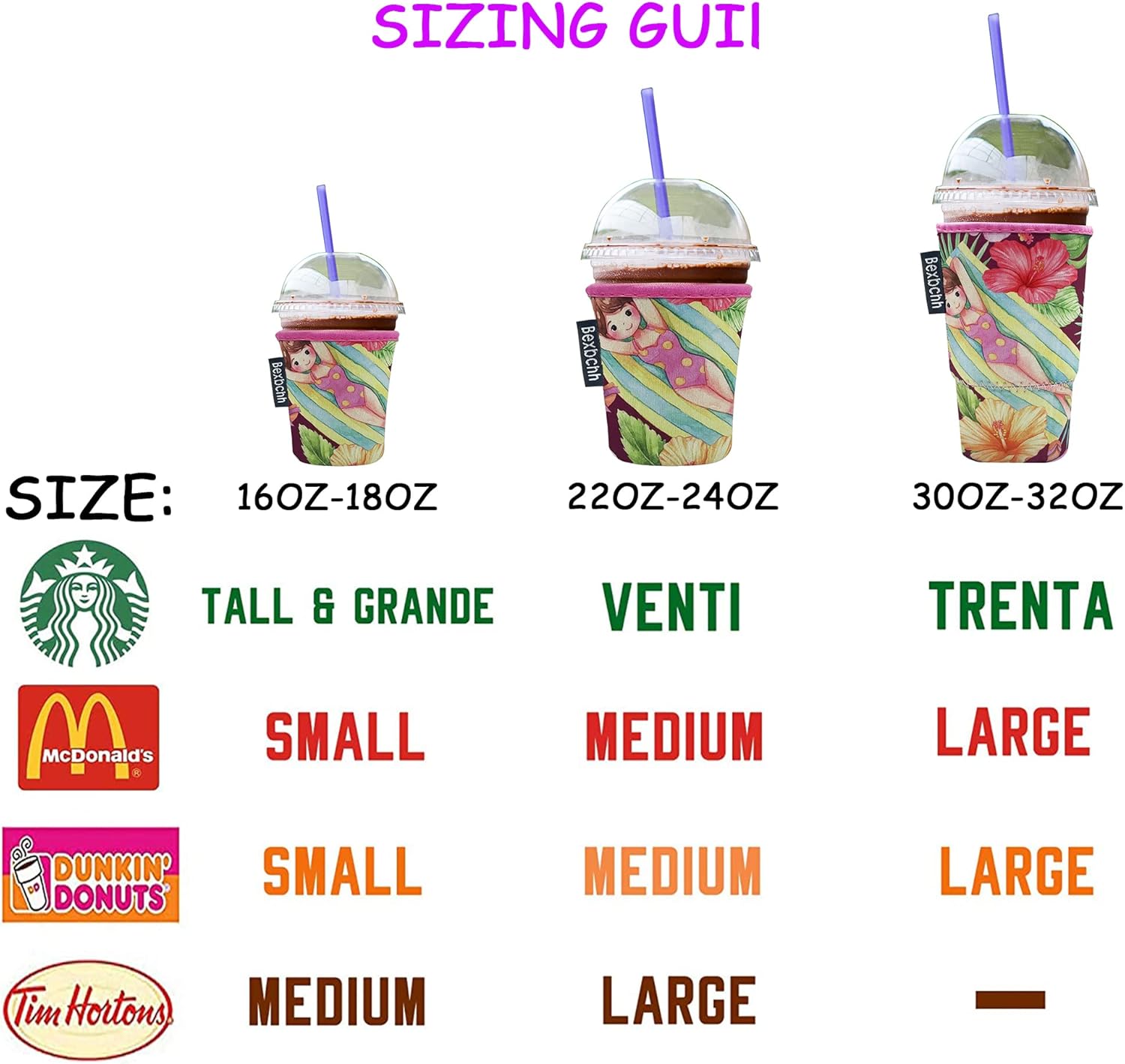 Paquete de 4 fundas reutilizables para café helado, funda aislante para bebidas frías, portavasos de neopreno, funda de café Starbucks, funda de