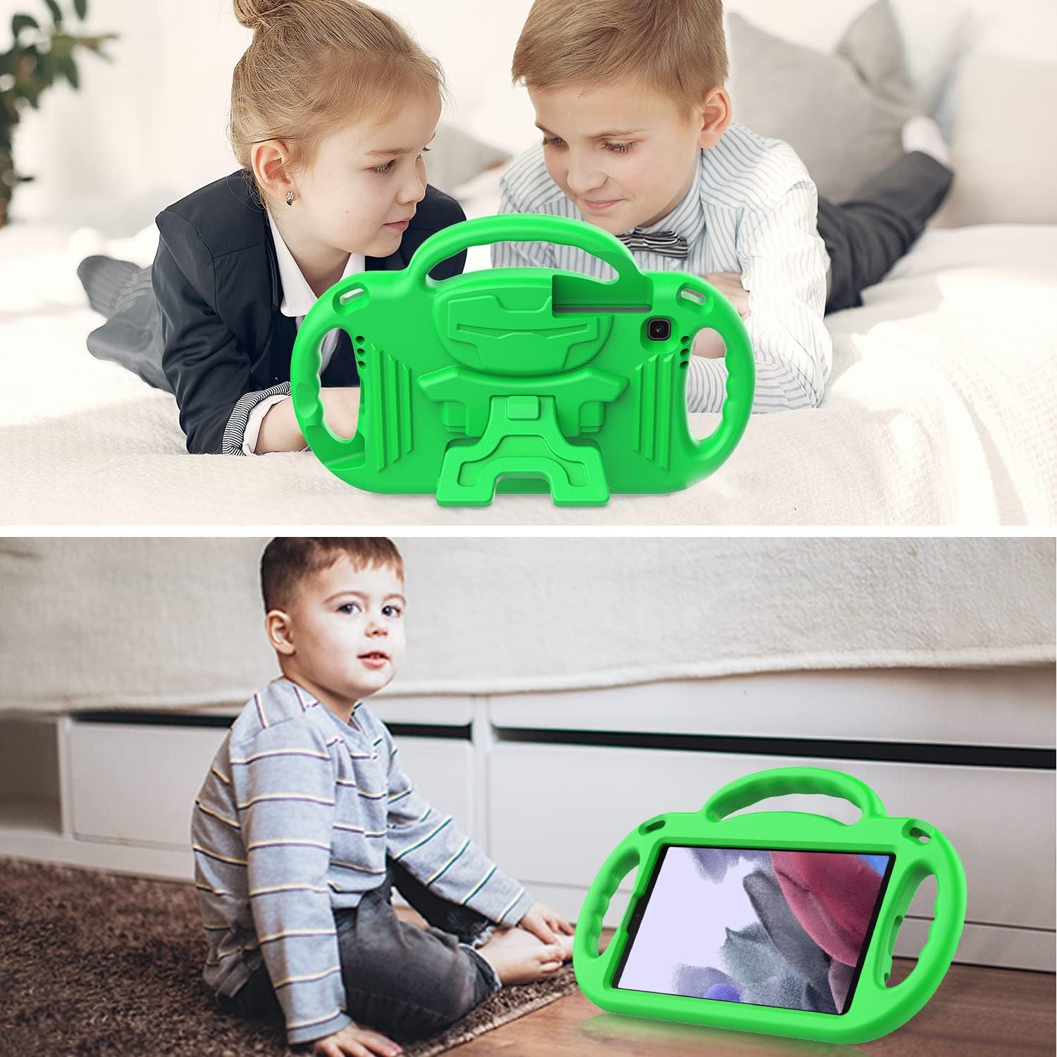 AVAWO Funda infantil para Samsung Galaxy Tab A7 Lite de 8.7 pulgadas 2021, soporte ligero a prueba de golpes con correa, material protector de goma