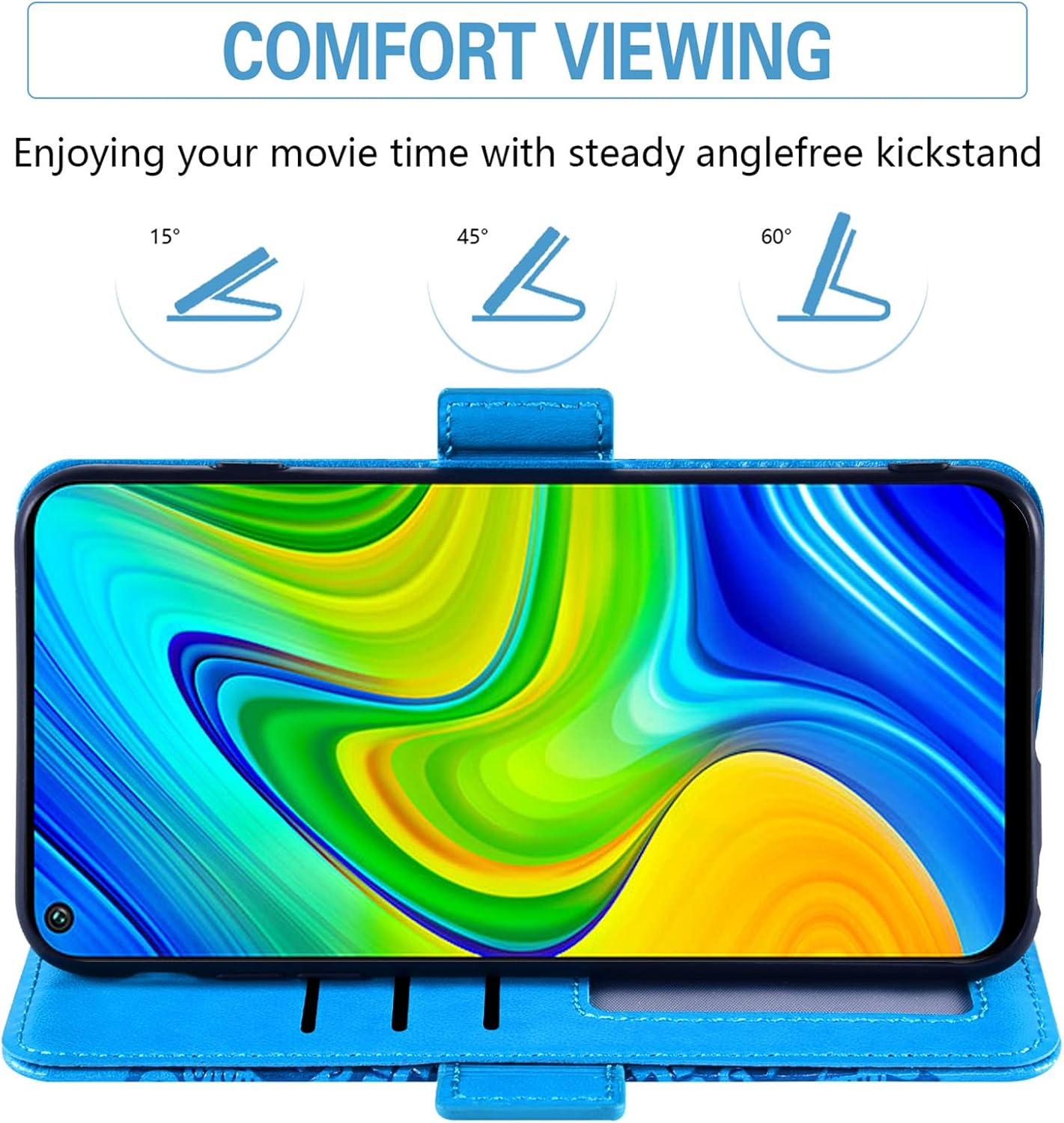 Asuwish Funda de teléfono para Xiaomi Redmi Note 9  Redmi 10X 4G con protector de pantalla de vidrio templado y billetera de cuero con diseño de