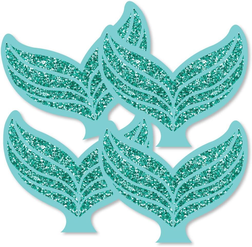 Big Dot of Happiness Let’s Be Mermaids – Decoraciones de cola para baby shower o fiesta de cumpleaños – Juego de 20