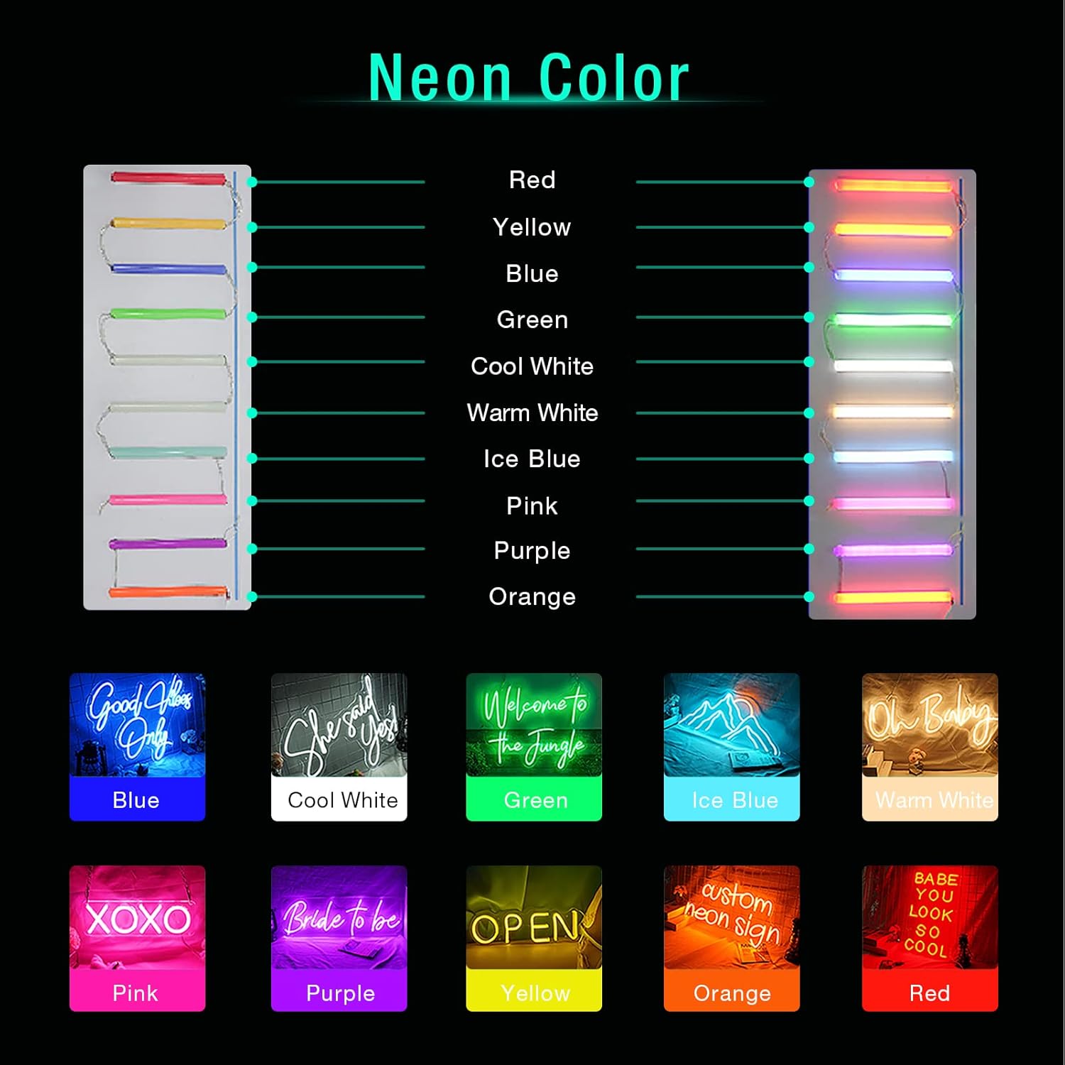 Letreros de neón personalizados  Luz LED de neón personalizada para dormitorio, cumpleaños, fiesta, decoración de pared, letrero de neón
