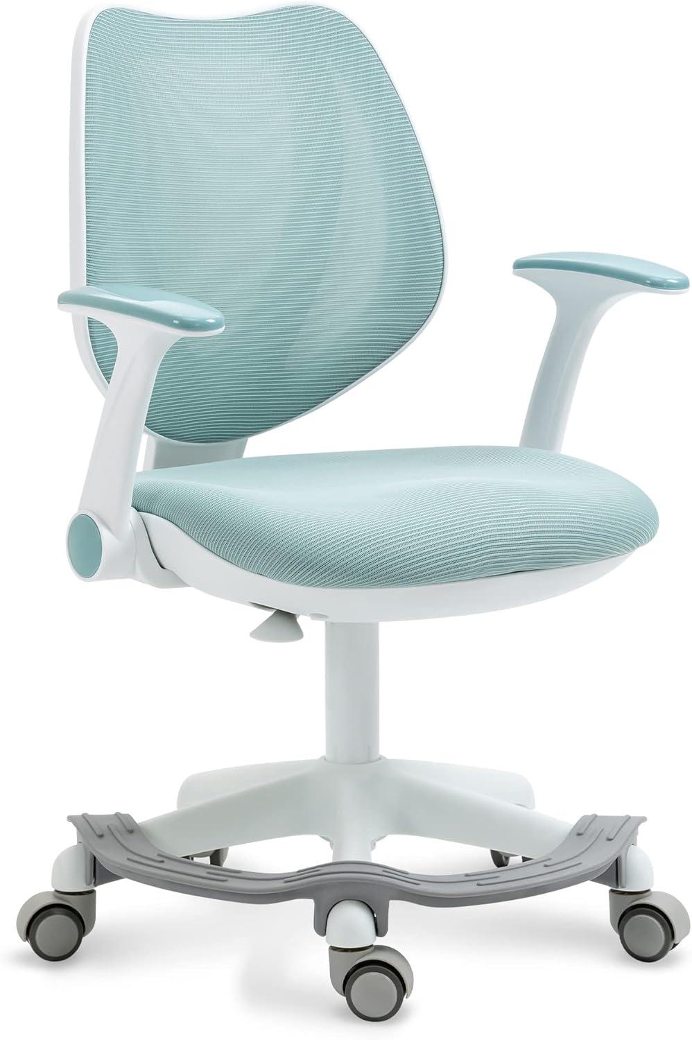 HOMEFUN Silla de escritorio para niños, sillas de computadora con reposabrazos y reposapiés para niños y niñas, bonita malla ergonómica con altura