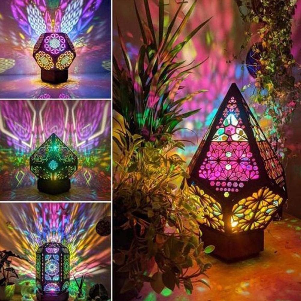 Polar Star – Lámpara de pie grande con luces LED de diamantes coloridos, lámparas bohemias, funciona con pilas, luces LED coloridas para habitación,