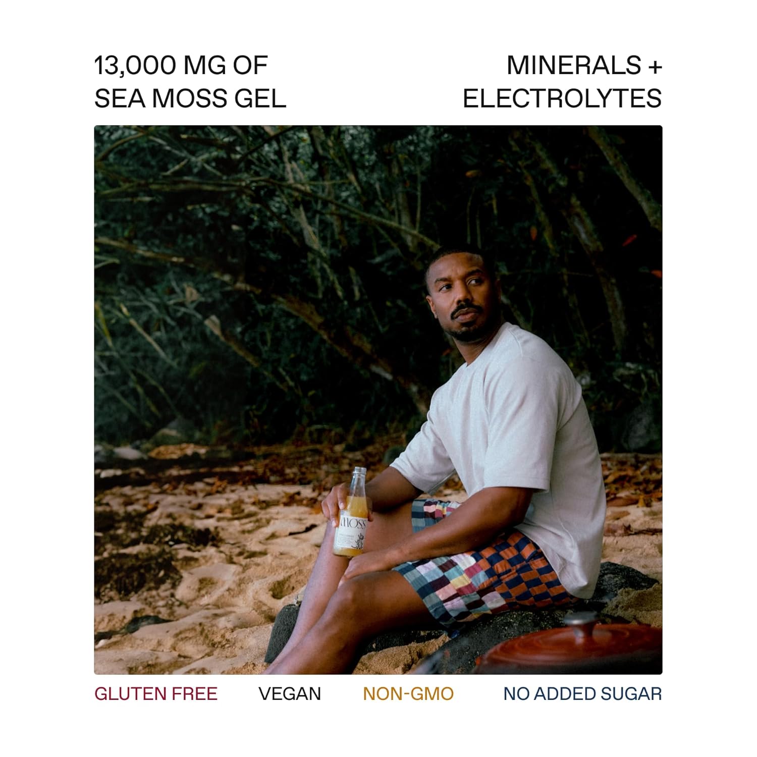 MOSS – Agua de musgo marino – 13,000 mg de musgo marino en una bebida funcional con agua de ósmosis inversa, minerales traza y electrolitos – Mango