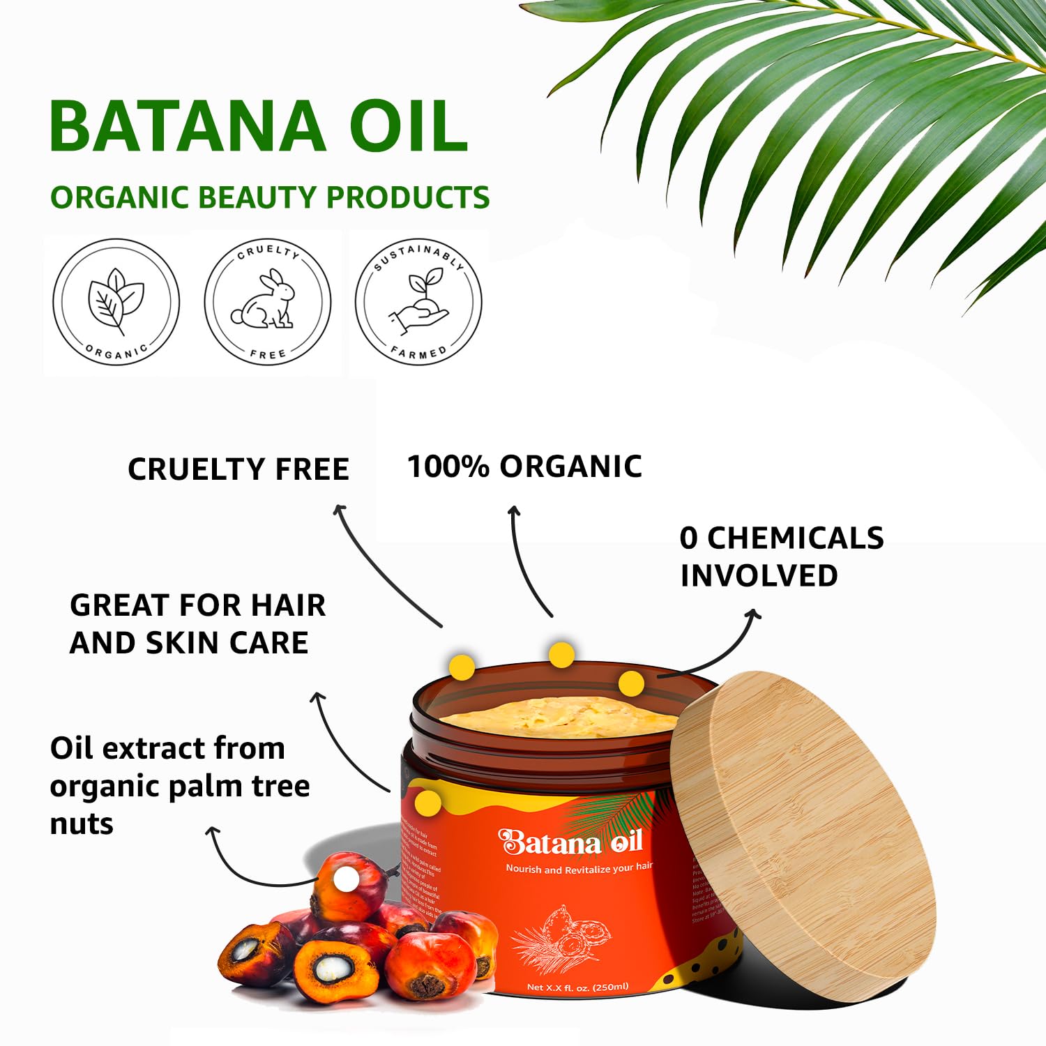 Aceite de batana 100% natural 100% puro aceite de batana – Restaura, revive y nutre el cabello y el cuero cabelludo dañados  100% orgánico  8.4