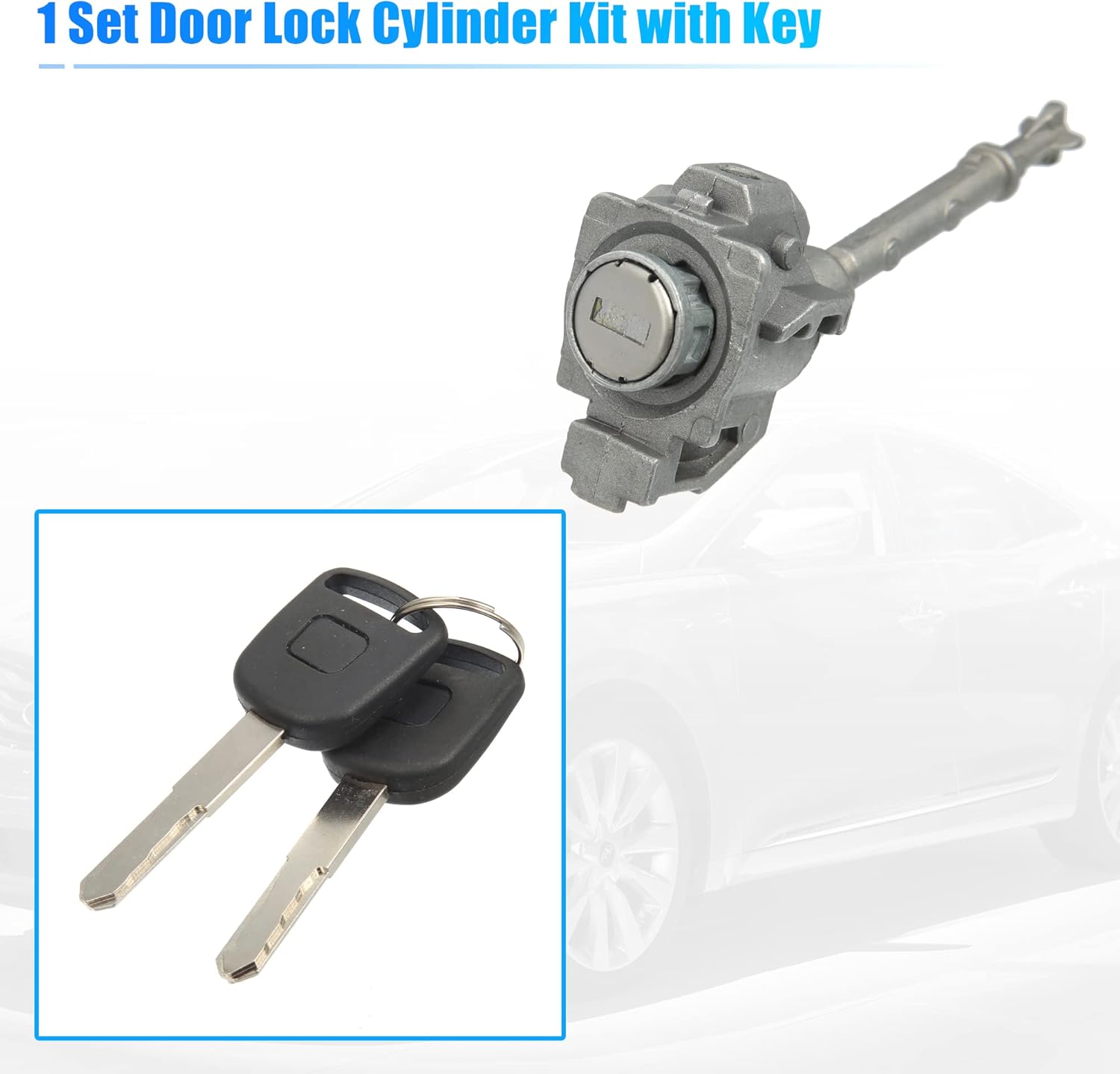 X AUTOHAUX Juego de cilindros de bloqueo de puerta lateral del conductor con 2 llaves para Honda Civic 2012-2015 72185-TR0-A01