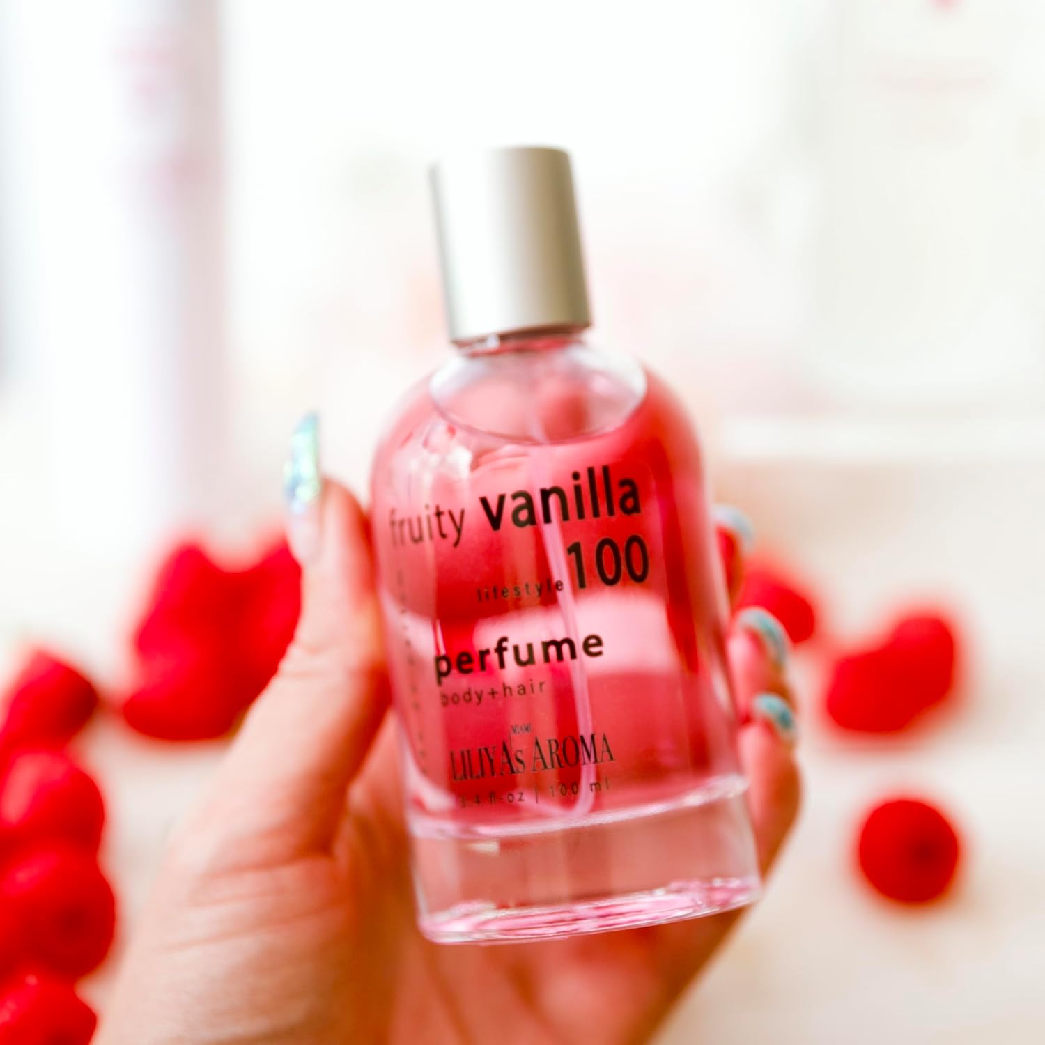 Liliya’s Aroma Fruity Vanilla 100 Eau de Parfum – Fragancia de larga duración, bayas, ylang-ylang y vainilla, perfume para mujer, 3.4 onzas líquidas