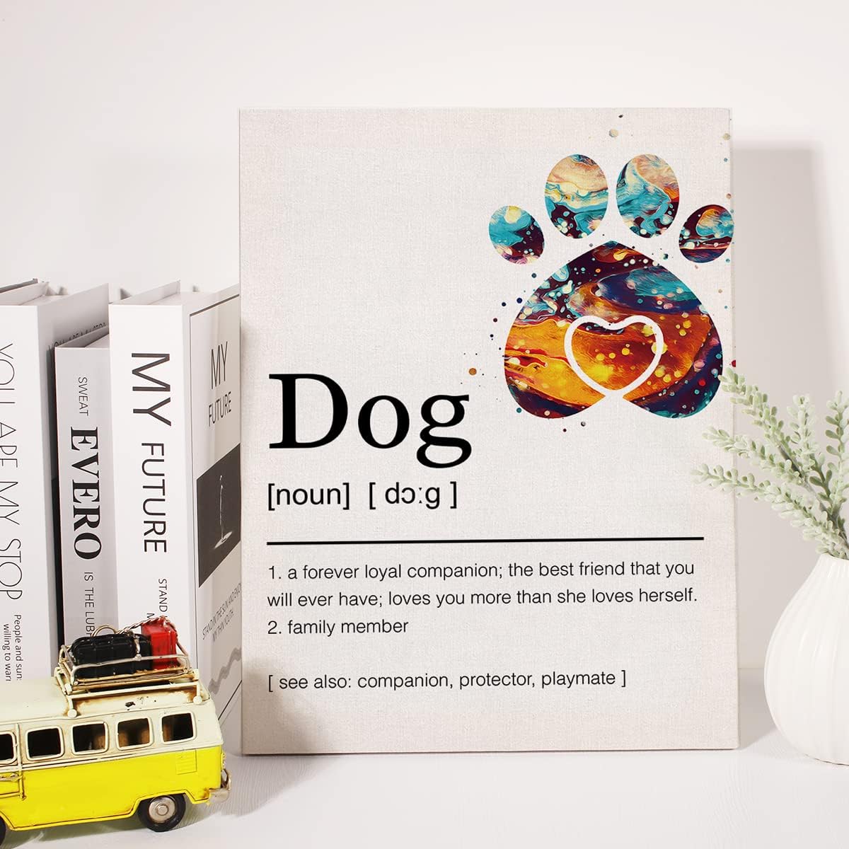 Lienzo decorativo para pared, diseño motivacional de perro, pintura en lienzo para el hogar, oficina, decoración de pared, enmarcado, regalo para