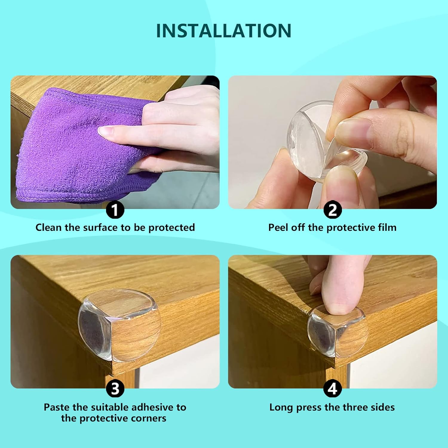 Protector de esquina para bebé, paquete de 24 protectores L, protector de esquinas para muebles y parachoques de seguridad de bordes, parachoques y