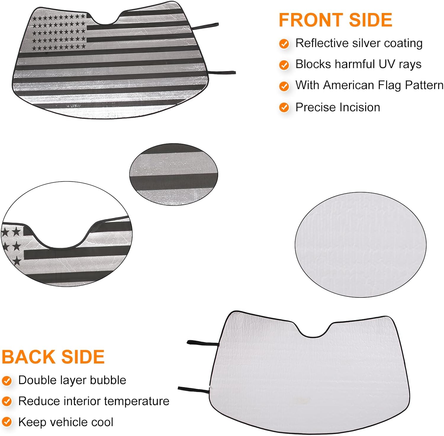 Parasol para parabrisas compatible con Chevrolet Corvette C8 2020-2023, parasol plegable para ventana delantera, viseras de protección solar