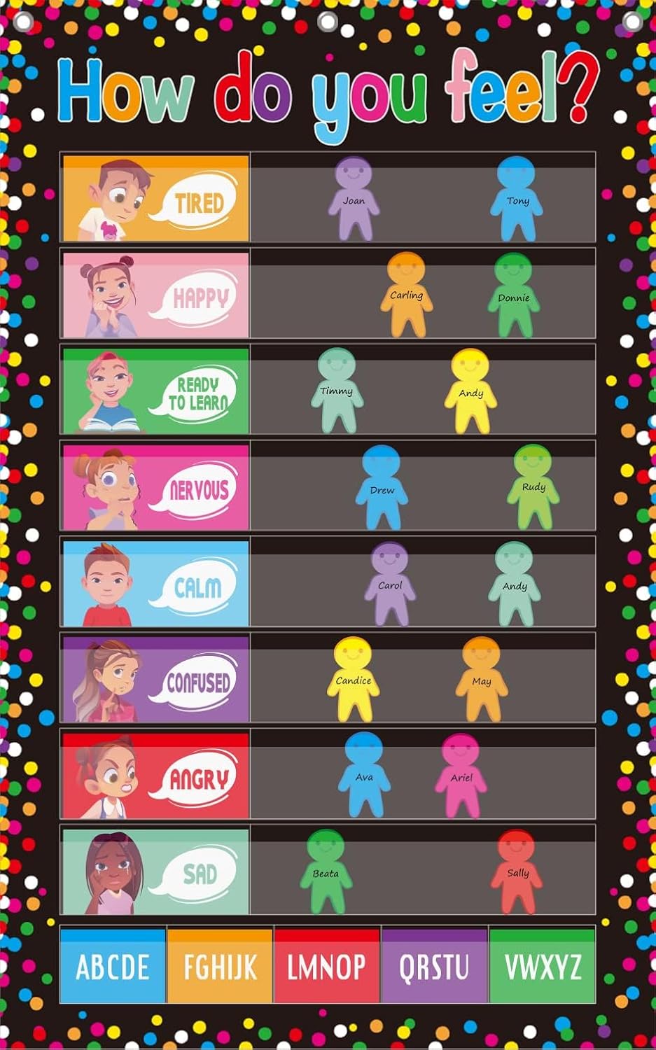 Express Your Feelings – Tabla de bolsillo de emociones y sentimientos para niños, decoración de aula, tablón de anuncios, suministros para