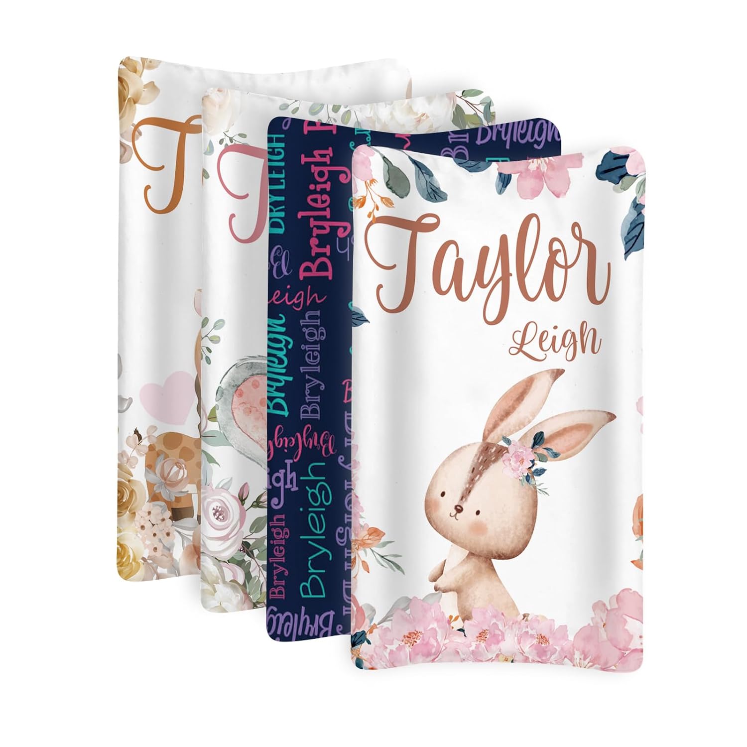 Juego de fundas para cambiador personalizadas, tejido de jersey, cómodo, acogedor, ultra suave, unisex, con nombre personalizado, para bebés, niños