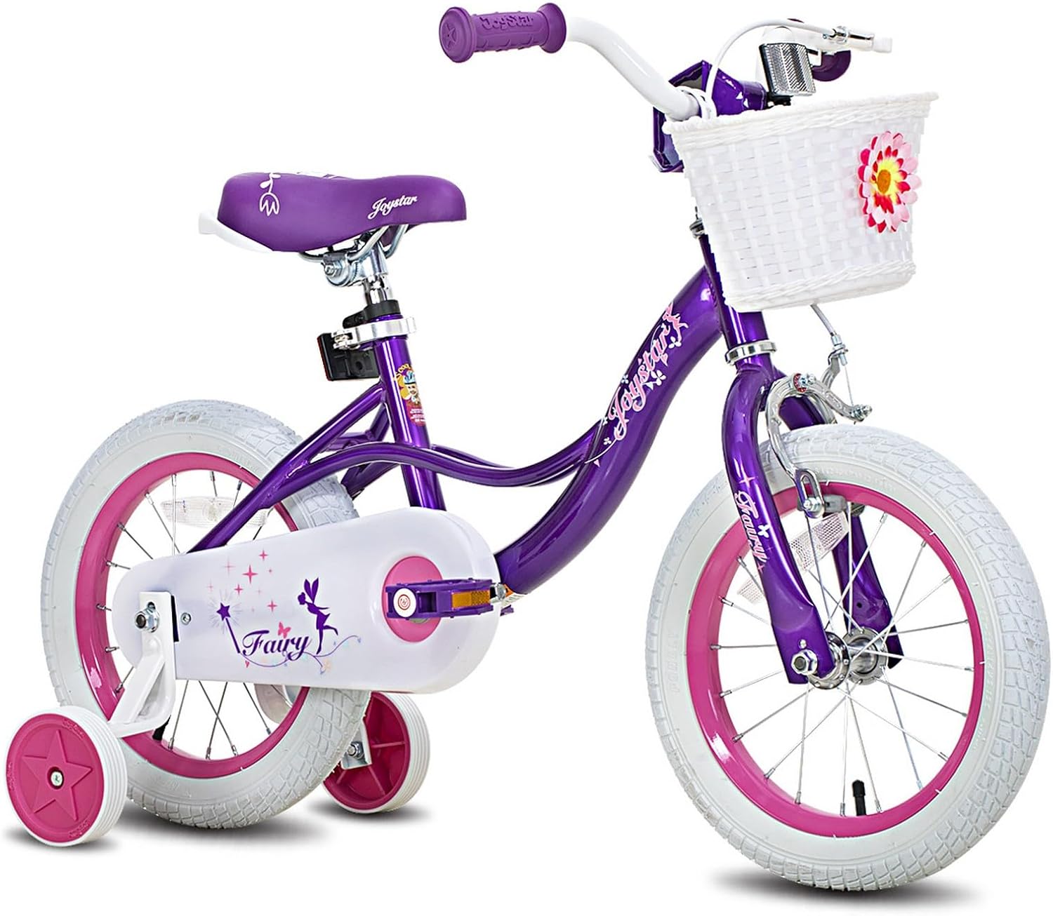 JOYSTAR Bicicleta de hadas para niñas pequeñas y niños de 2 a 9 años, bicicleta para niños de 12, 14, 16, 18 pulgadas, con ruedas de entrenamiento,