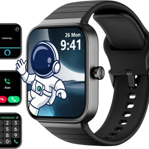 Quican Reloj inteligente para hombres y mujeres con Alexa, 7 días de duración de la batería IP68 impermeable Bluetooth Llamadas Reloj de fitness Quican Reloj inteligente para hombres y mujeres con Alexa, 7 días de duración de la batería IP68 impermeable Bluetooth Llamadas Reloj de fitness