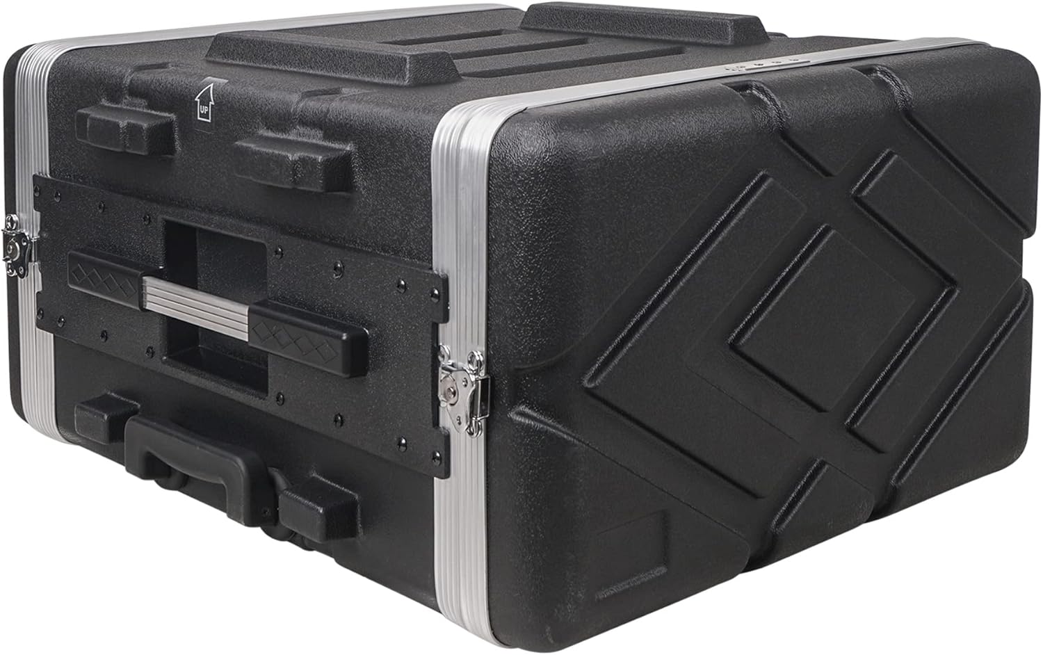 Sound Town Estuche ligero de 6U PA DJ RackRoad con espacio en rack de 5U, construcción de ABS, profundidad de 19 pulgadas, mango retráctil, ruedas y