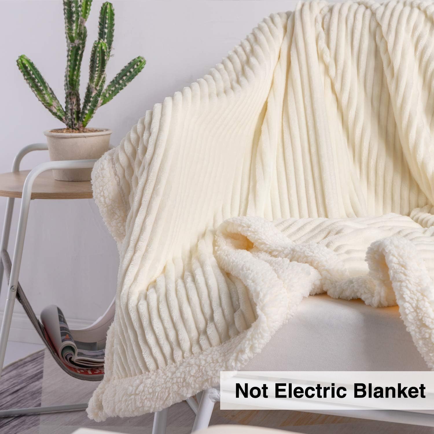 DISSA – Manta de tela polar sherpa, suave y mullida, cálida y acogedora, ideal para todas las estaciones, para sofá, cama, sillón