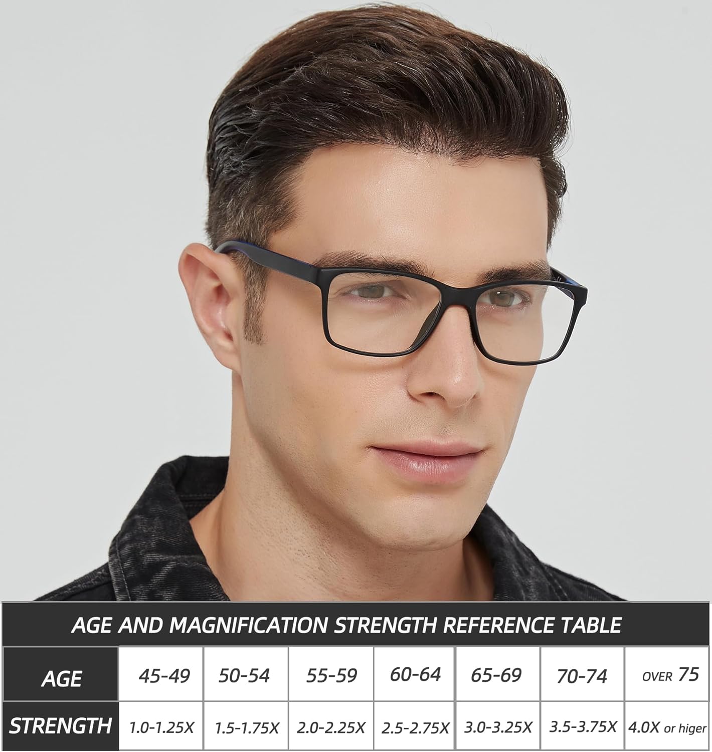 JJWELL Paquete de 3 lentes de lectura para hombre, bloqueo de luz azul con bisagra de resorte, antifatiga ocular, sequedad, UV, grandes cuadrados,