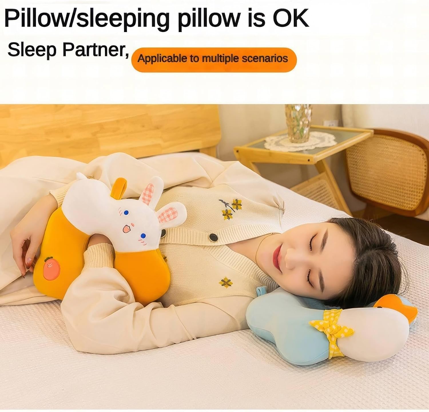 Multifunctional U-Shaped Pillow, Creative Cartoon Cute Animal U-Shaped Pillow, Office U-Shaped Neck Pillow – Your Ultimate Travel Companion (Color