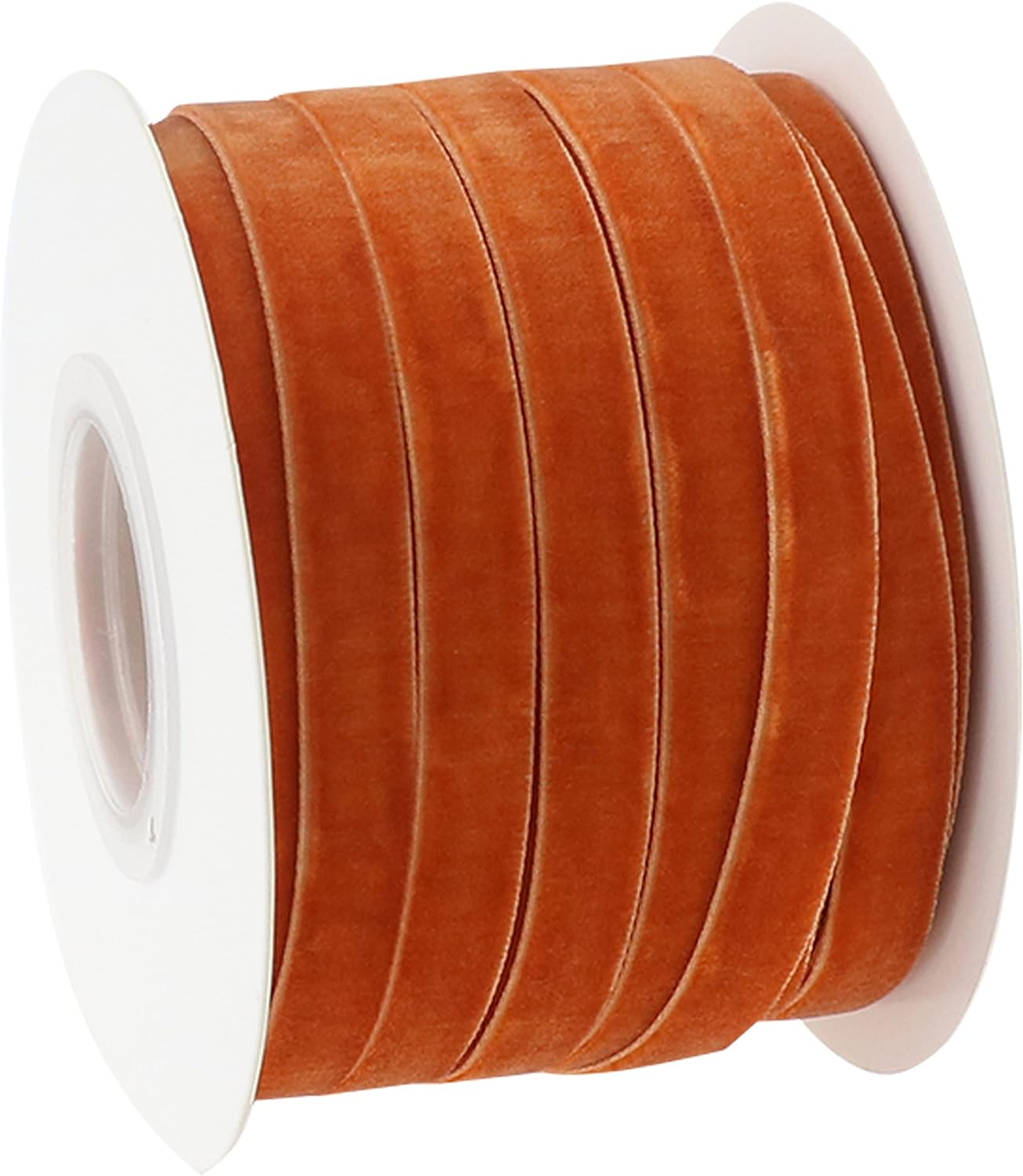 DINDOSAL Cinta de terciopelo de terracota de 38 pulgadas de una sola cara, cinta fina de terciopelo para envolver regalos, cinta naranja quemada,