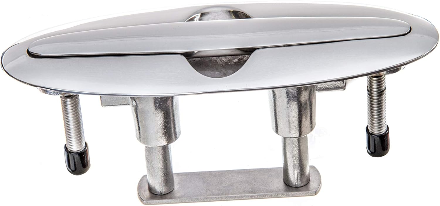 Attwood 66516-1 Barco marino retráctil de acero inoxidable de bajo perfil 7 pulgadas Cleat (66516-7)