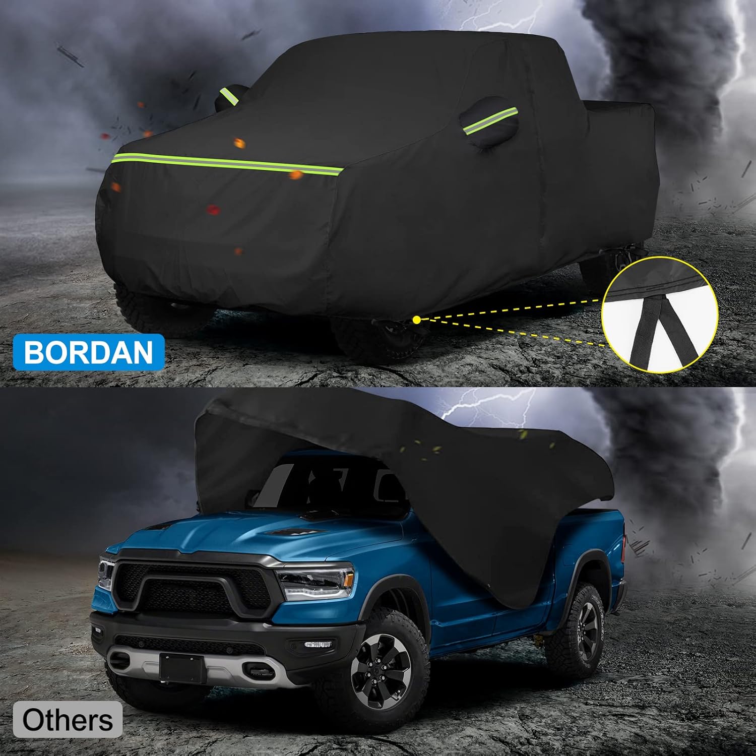 BORDAN Funda para automóvil Dodge Ram 1500 Classic Regular Cab 6 pies 4 pulgadas, caja de 6 pies 4 pulgadas, tela Oxford 420D, protección para todo