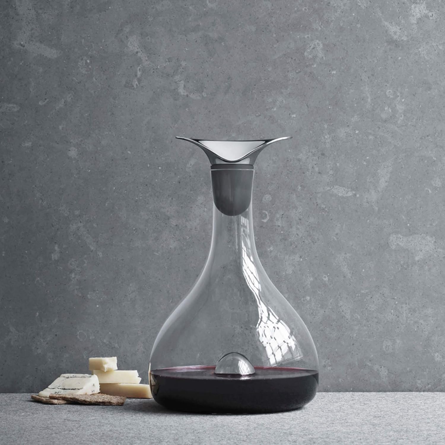 Georg Jensen Jarra de vino, vidrio y acero inoxidable