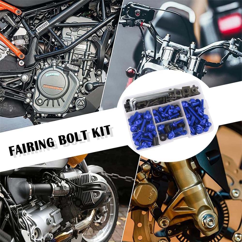 Kit de pernos de carenado de motocicleta, tornillos de aluminio M5 M6, tornillos de fijación de carenados para accesorios de motocicleta, pernos