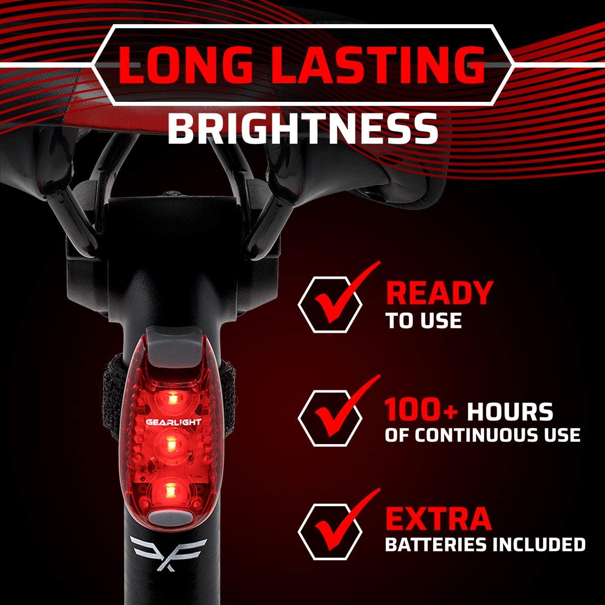 GearLight Luces LED de seguridad S1 (paquete de 4) para barco, kayak, bicicleta, collar de perro, cochecito, corredores y correr nocturno, con clip,
