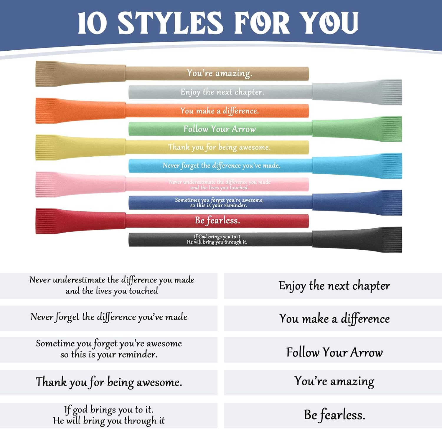 Teling 100 bolígrafos motivacionales, operación a granel, citas inspiradoras, bolígrafos con frase para regalos de regreso a clases, bolígrafos de