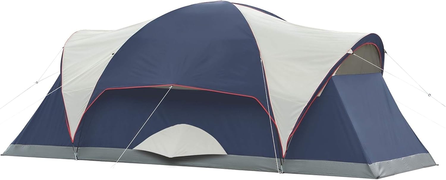 Coleman Elite Montana – Tienda de campaña con luces LED, resistente a la intemperie para 8 personas con bolsa de transporte incluida, lluvia,