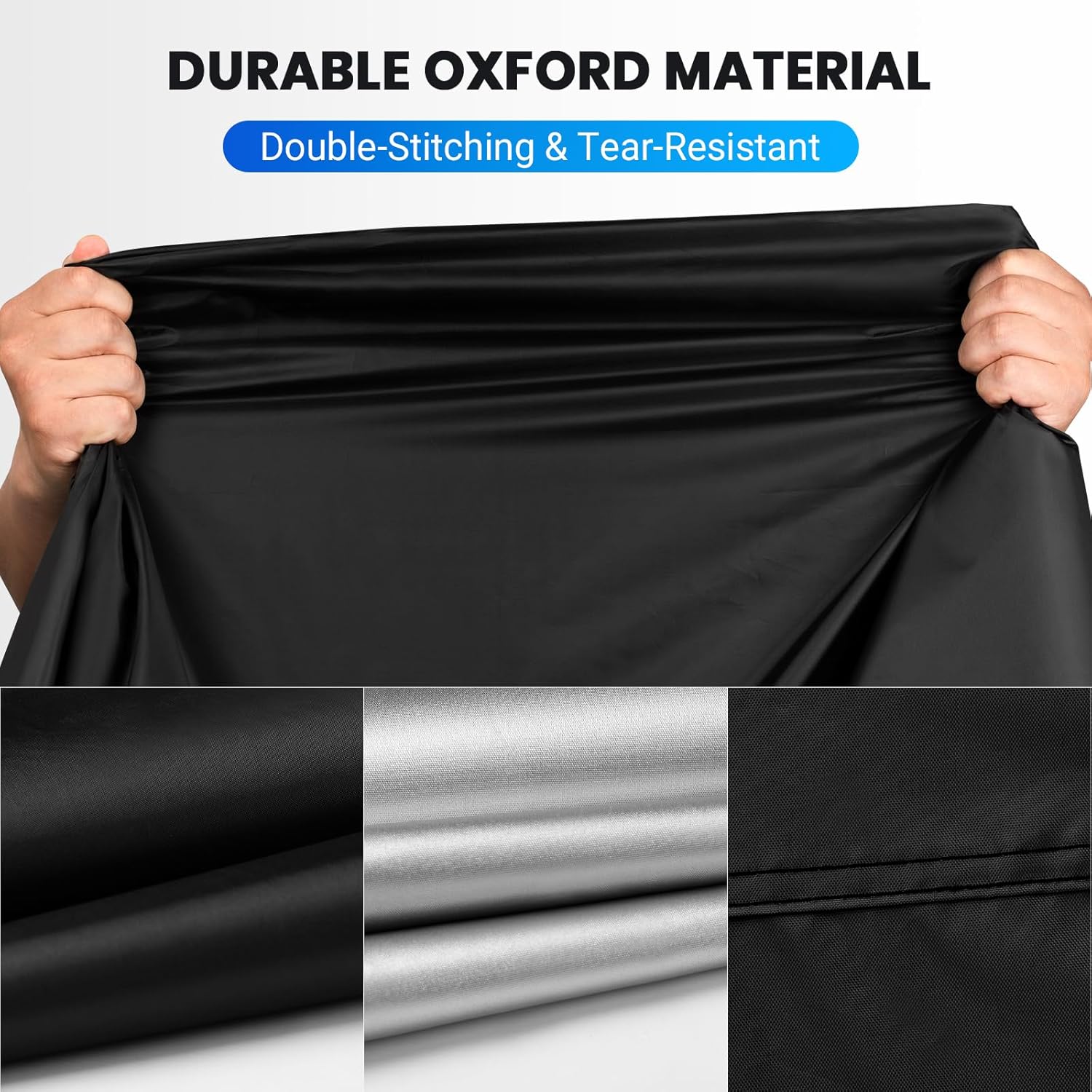 Favoto – Funda impermeable para motocicleta, universal, duradera, protege del sol, viento, polvo, con 3 bandas reflectantes, orificios de seguridad