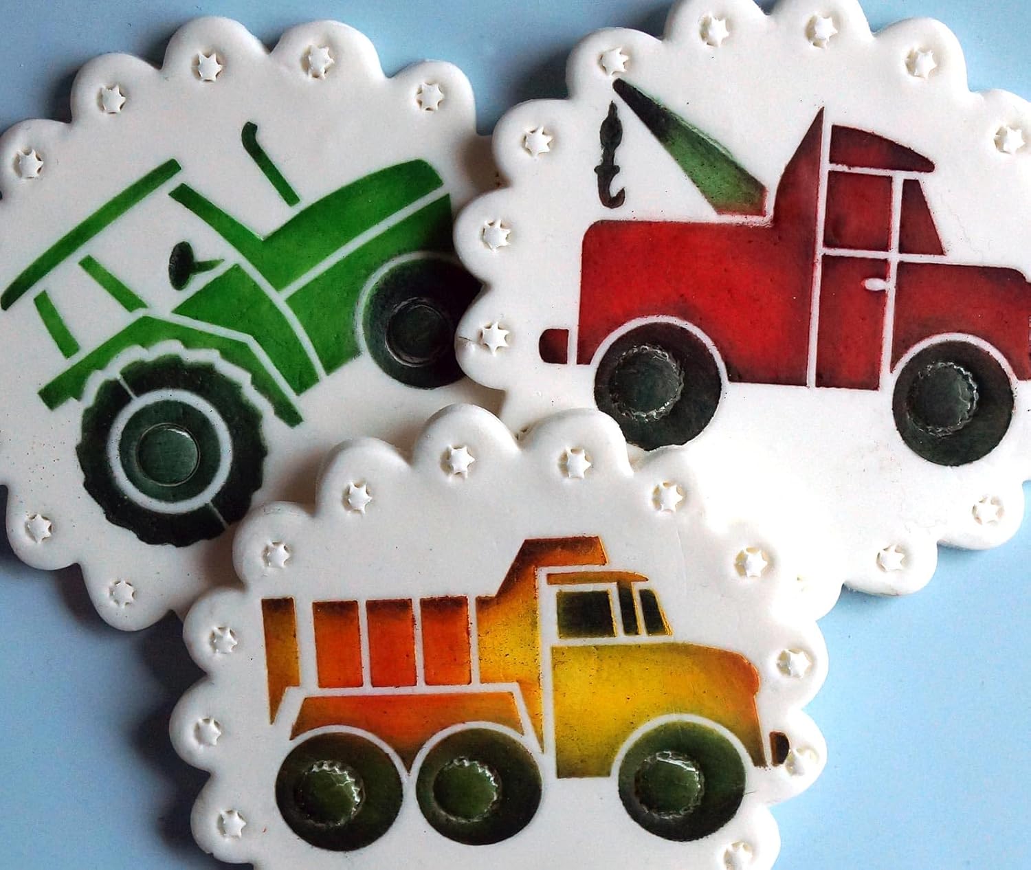 Designer Stencils Juego de galletas para camiones, beigesemitransparente