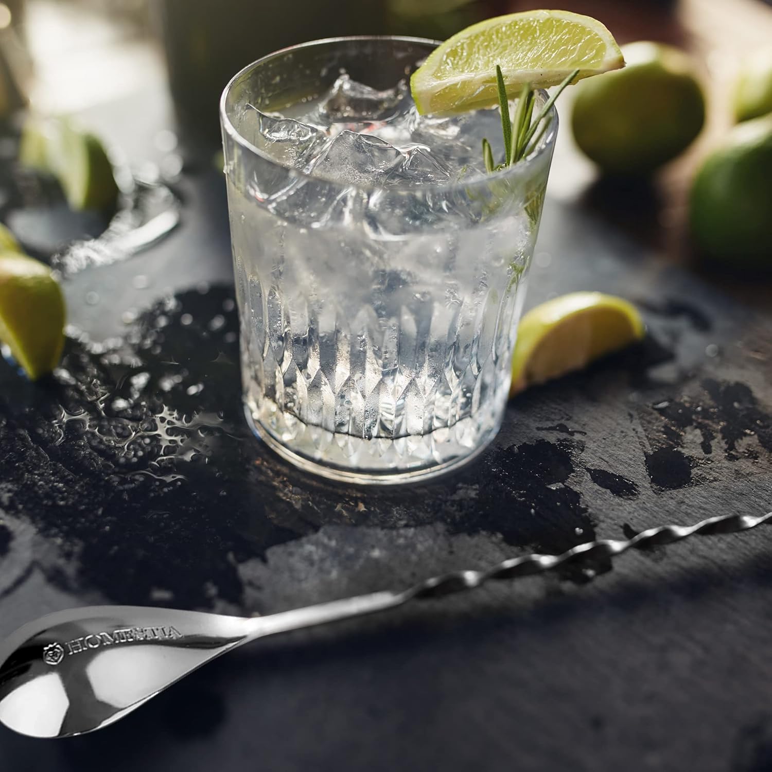 Homestia Cuchara de barra de calavera de acero inoxidable de 12 pulgadas, herramienta de barra plateada para bar barman hombres y mujeres, Acción de