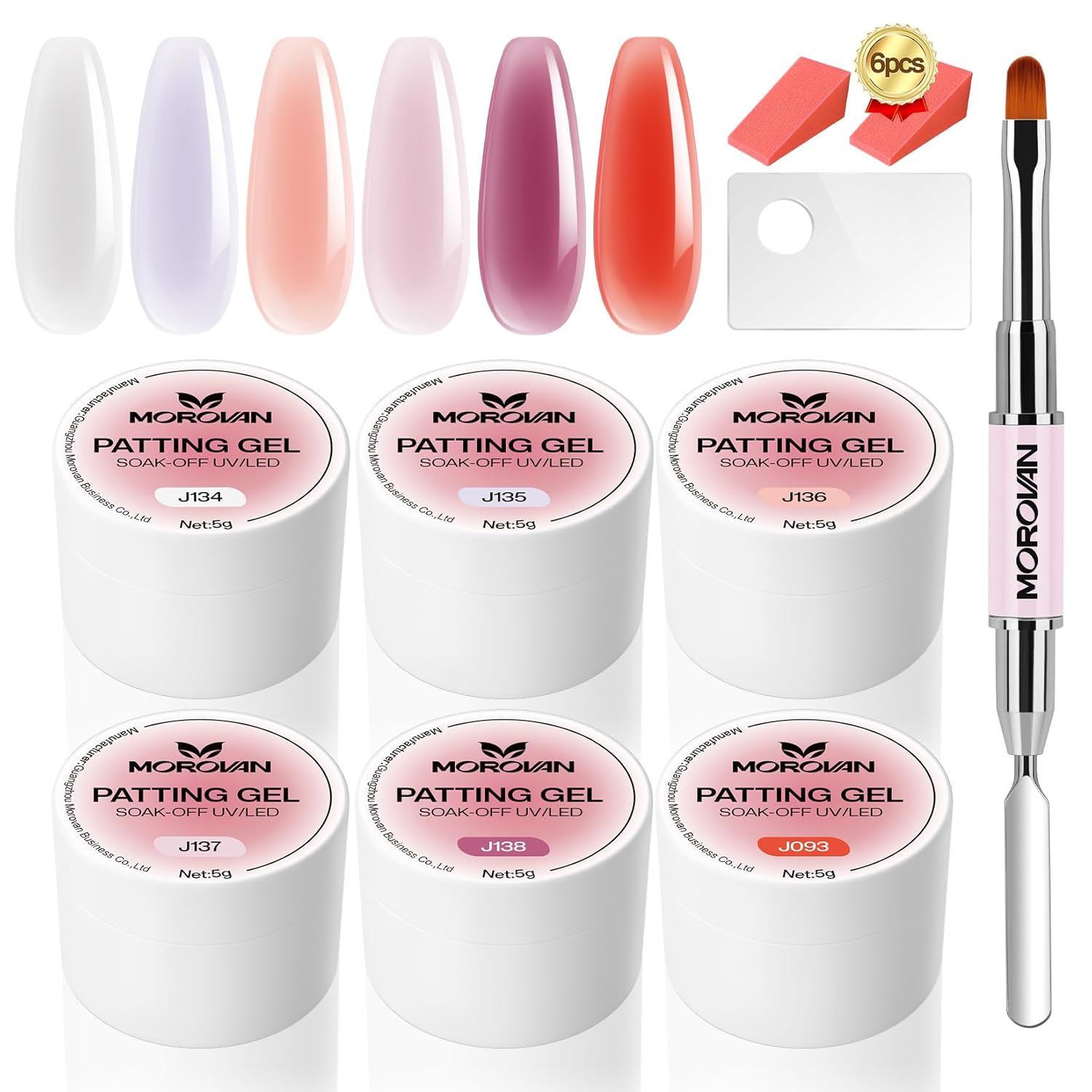 Morovan Kit de esmalte de uñas de gel, 6 colores, pintura de manicura degradada, juego de esmalte de uñas de gel, pintura de uñas acrílica, 6