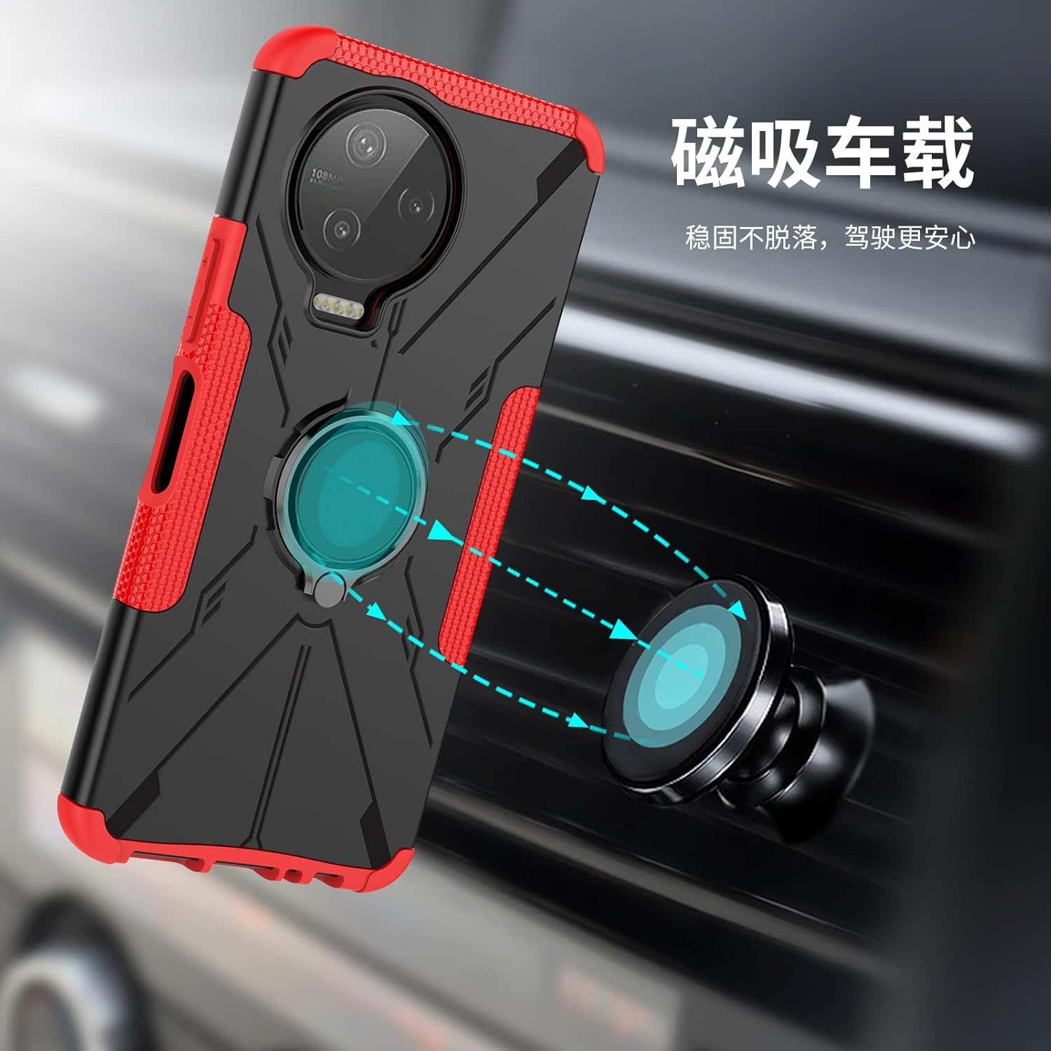 Funda para Infinix Note 12 Pro 4G, soporte giratorio de 360, doble capa, a prueba de golpes, para Infinix Note 12 Pro 4G X676B, color negro