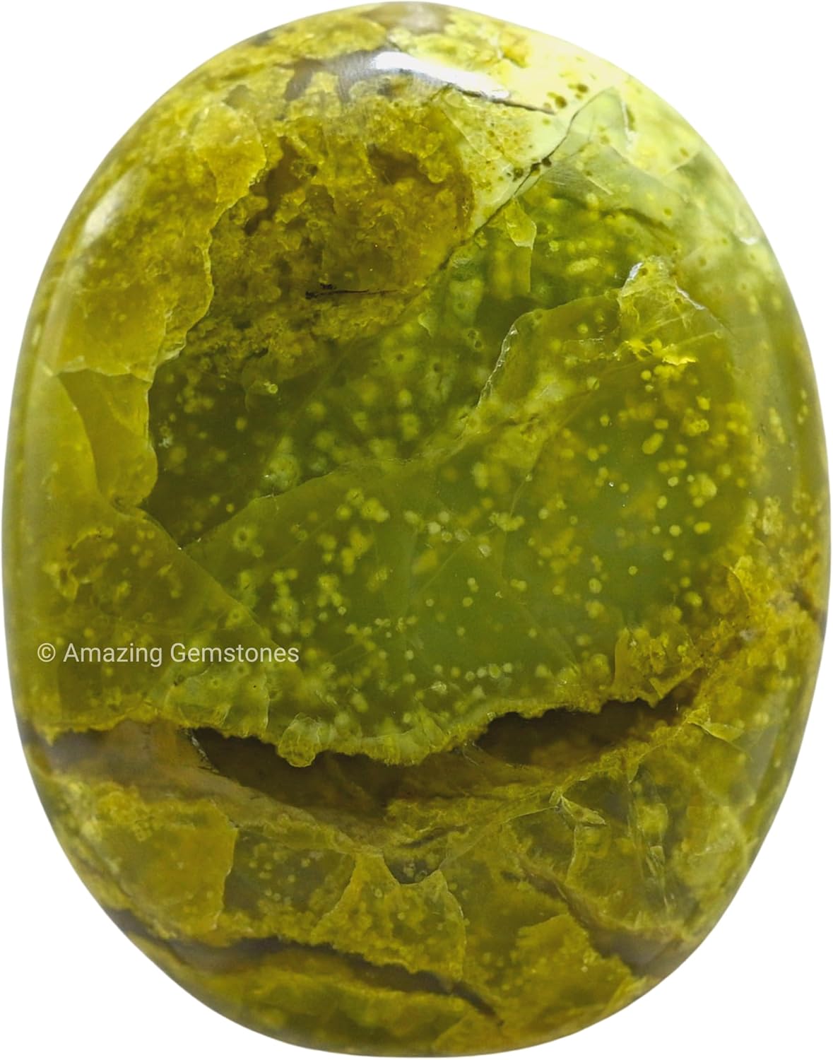 Amazing Gemstone Piedra de palma de ópalo verde, piedra de preocupación de masaje de bolsillo para equilibrio natural de chakras corporales,