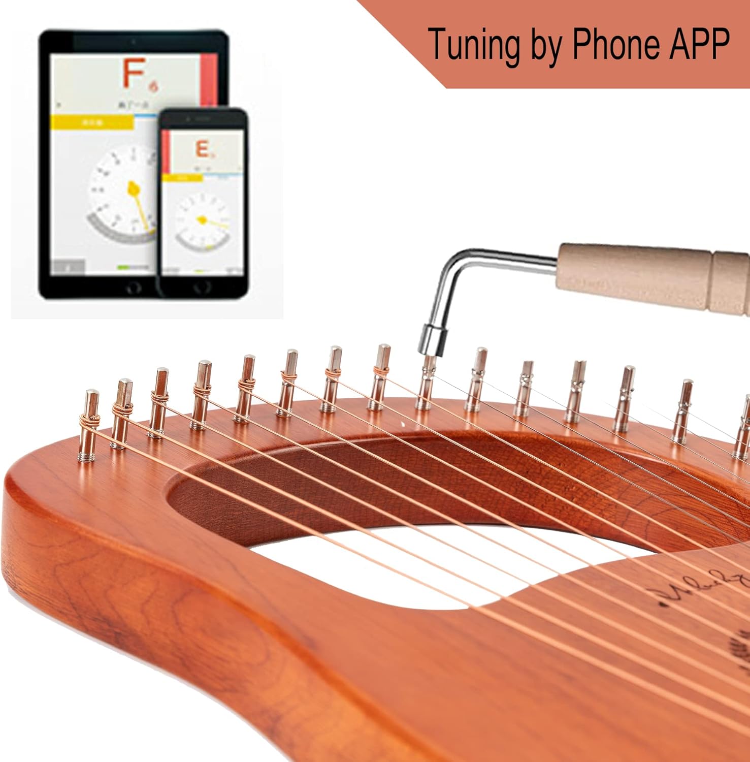 Mulucky 16 pines de afinación ampliamente utilizados para arpa de lira, cítaras, clavecín y otros instrumentos de cuerda primitivos, con llave de